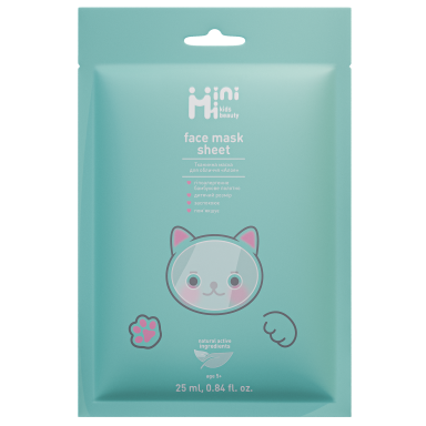 MiniMi Kids Beauty Aloe veido lakštinė kaukė 25ml MiniMi Kids Beauty Aloe veido lakštinė kaukė 25ml