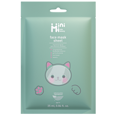 MiniMi Kids Beauty Alyvuogių veido lakštinė kaukė 25ml MiniMi Kids Beauty Alyvuogių veido lakštinė kaukė 25ml