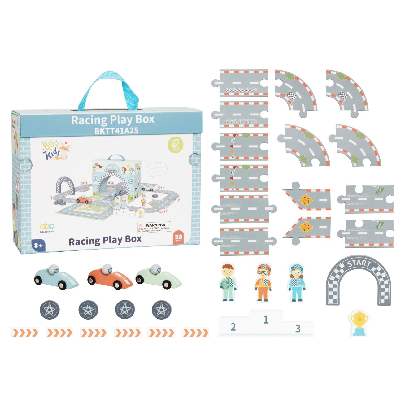 BusyKids Mobilus lenktynių žaidimų rinkinys „Racing“ 1 BusyKids Mobilus lenktynių žaidimų rinkinys „Racing“ 1