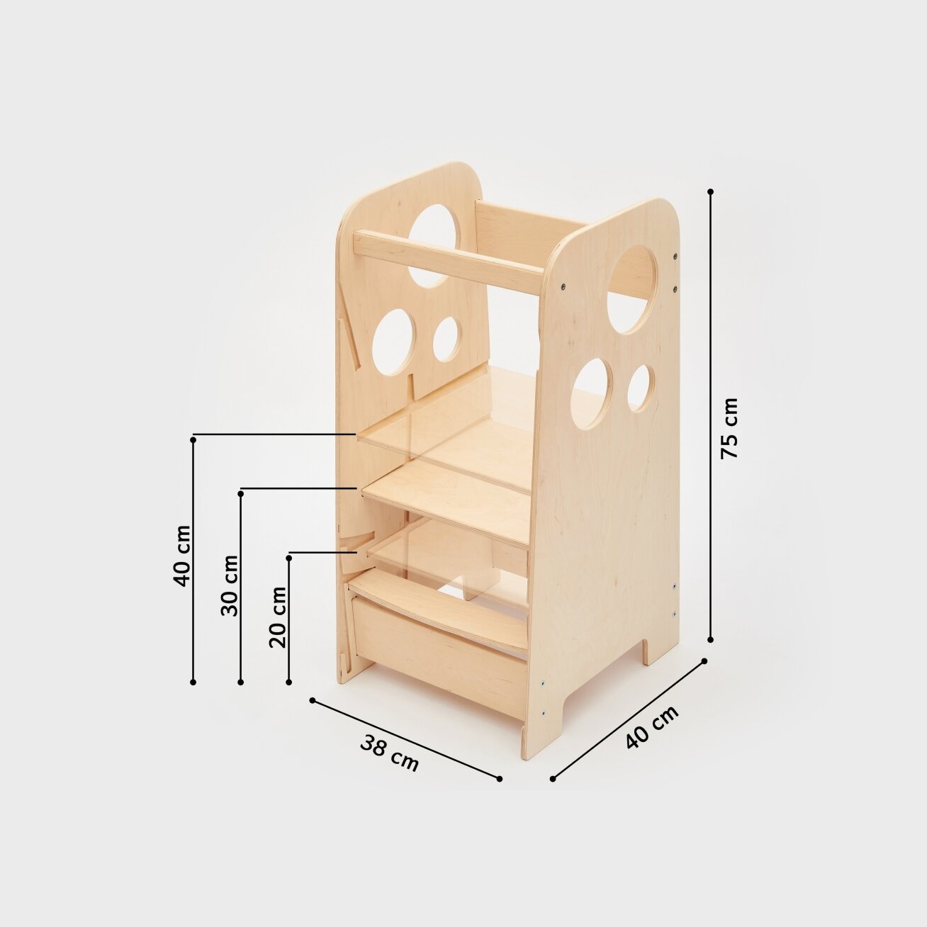 BusyKids Montessori mokymosi bokštelis 3-in-1 – nelakuotas, nuo 1 metų 4