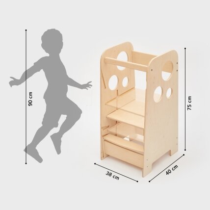 BusyKids Montessori mokymosi bokštelis 3-in-1 – nelakuotas, nuo 1 metų 3