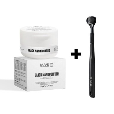 MAVE PROFESSIONAL Juodi NANO milteliai + NANO360 dantų šepetėlis MAVE PROFESSIONAL Juodi NANO milteliai + NANO360 dantų šepetėlis